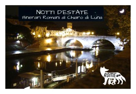 Notti d’estate – Itinerari romani al chiaro di luna (anche per bambini). Visite guidate 14-24/08/23