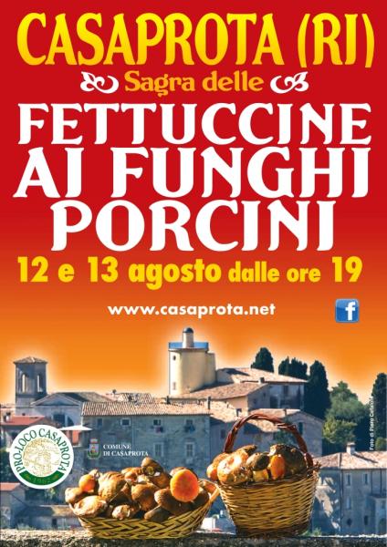 Casaprota (RI) è sagra delle fettuccine ai porcini 12/13 ago