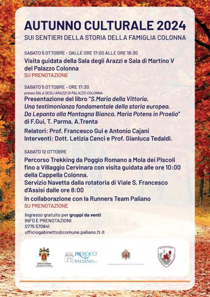 AUTUNNO CULTURALE 2024 A PALIANO