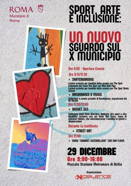 Sport, Arte e Inclusione: il 29 dicembre un evento di street art nel X Municipio