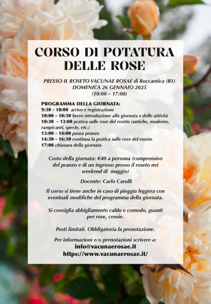 Corso di potatura delle rose